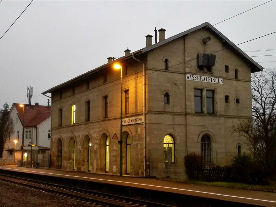 Railway station railway building