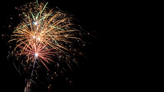 Pyrotechnics new year's day shower of sparks