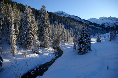 Snowy landscape trail cross-country ski