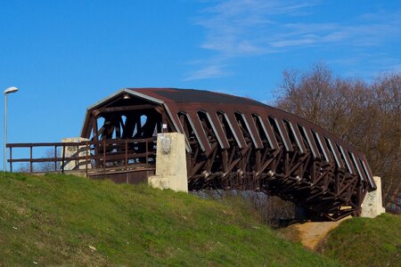 Wooden bridge selected path