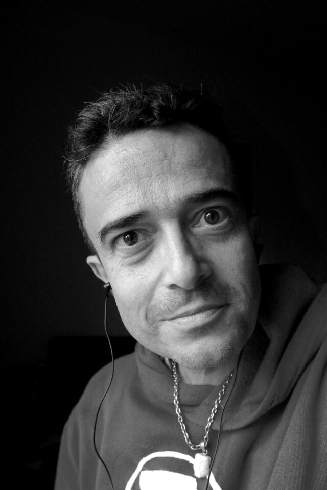 Person face black and white
