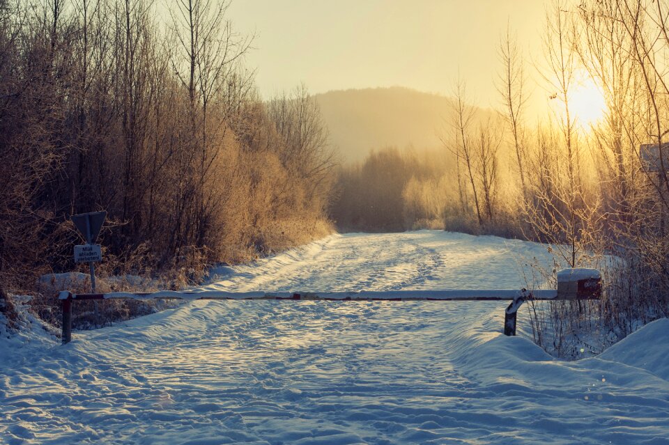 Landscape cold snowy photo