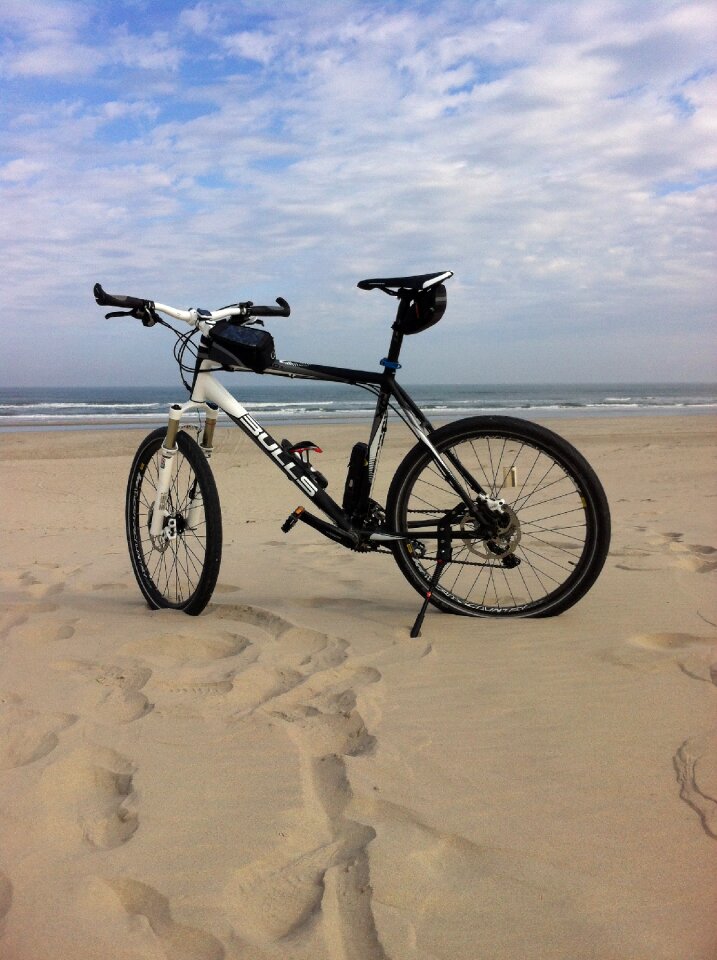 Cycling mountain bike sand beach
