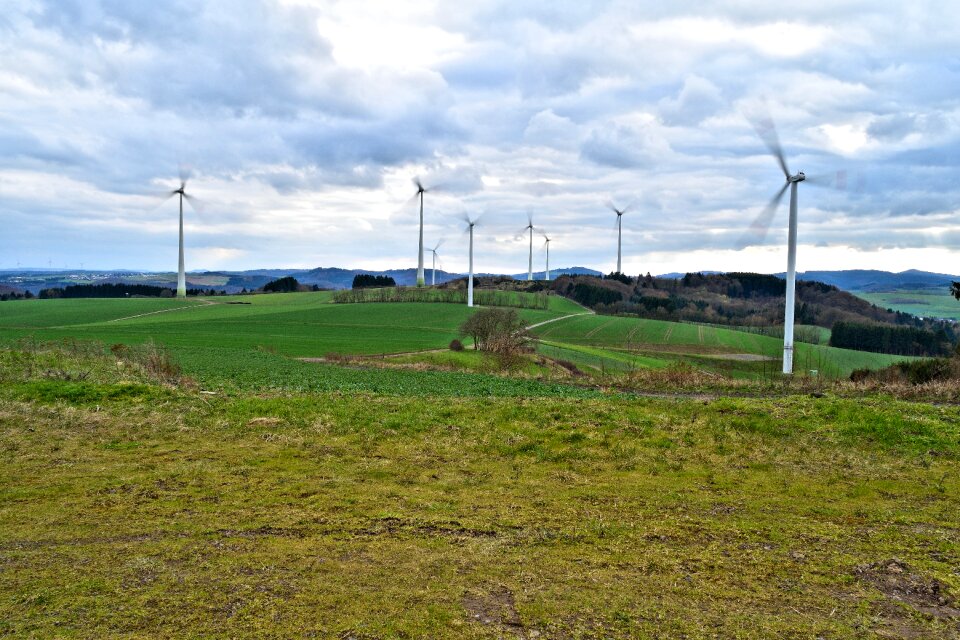 Windmills landscape renewable energy
