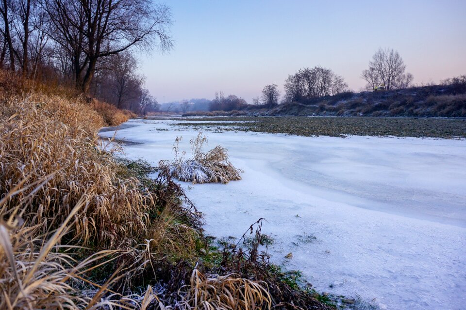 Ice landscape riverbank