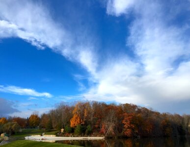 Water park autumn photo