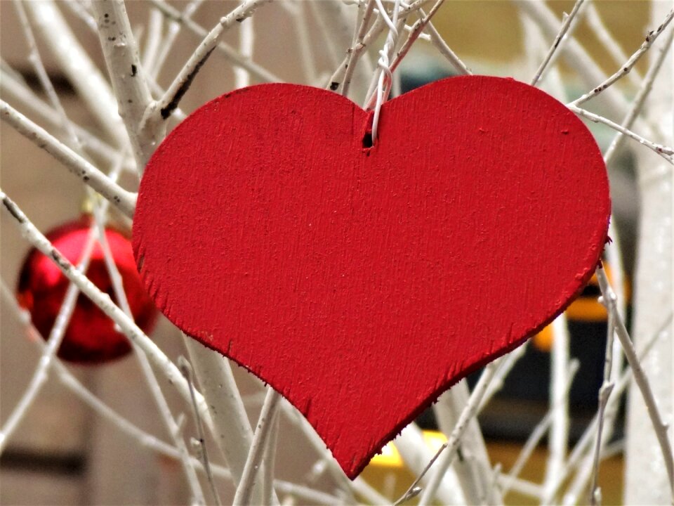 Wooden heart mood decoration