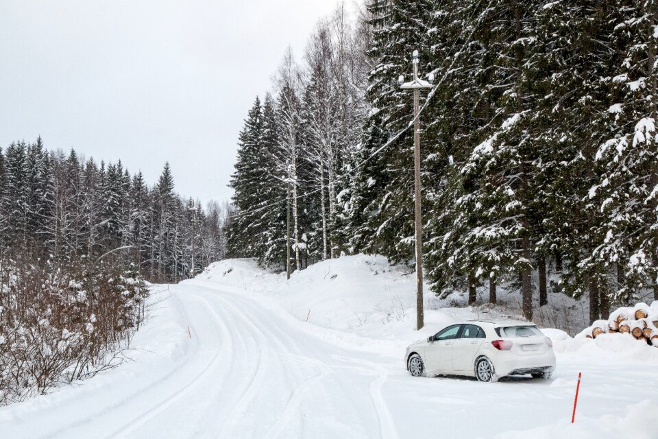 Finnish road snowy photo