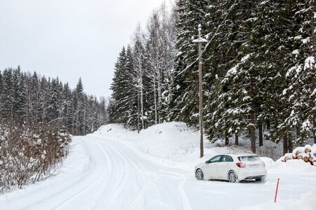 Finnish road snowy