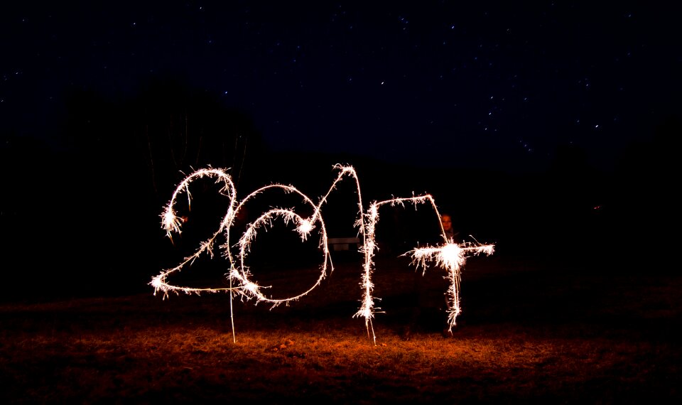New year 2017 sparklers star