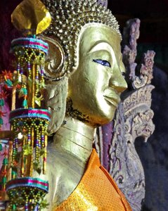 Buddha face old temple photo