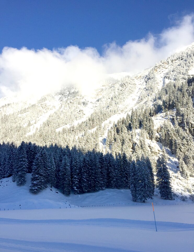 Snow landscape alpine hike