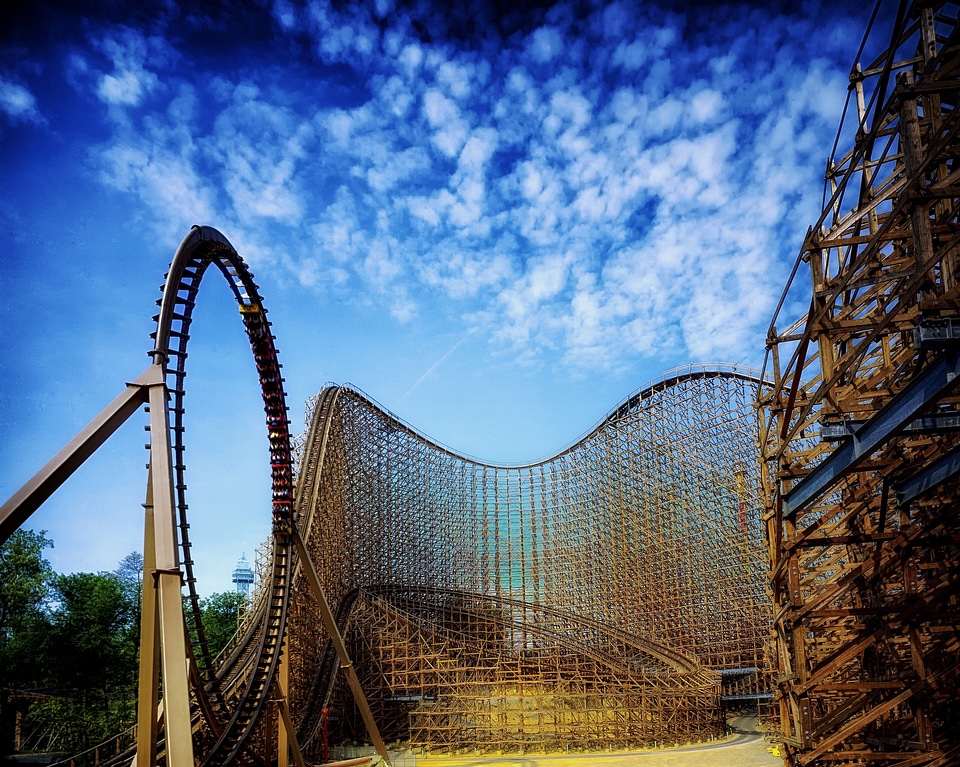 Amusement park fun thrills