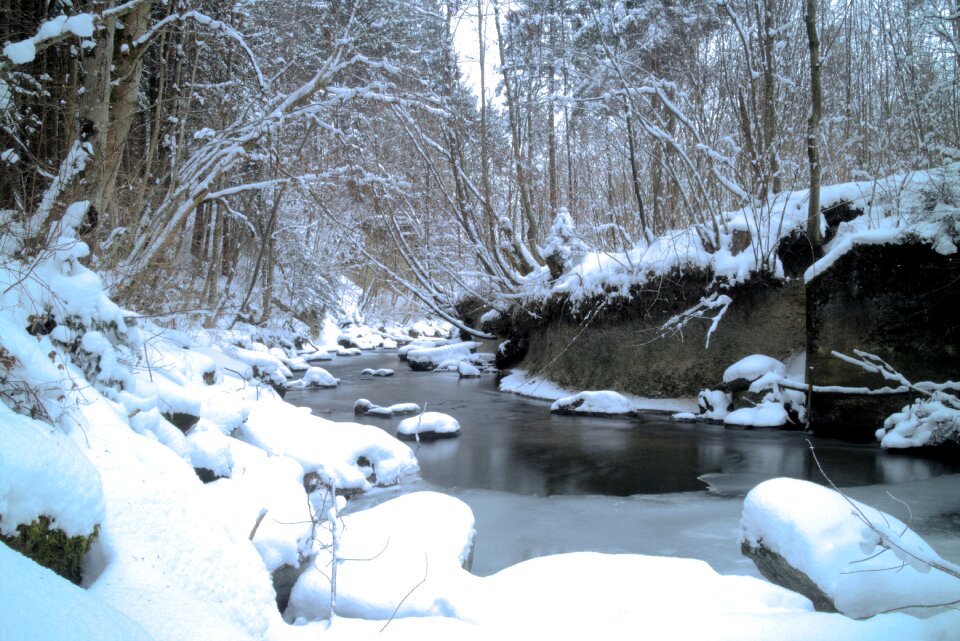 Long exposure water winter