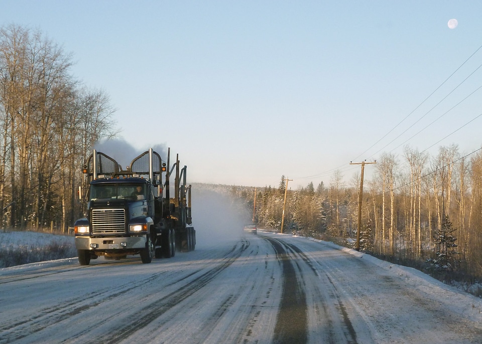 Transportation snow covered road