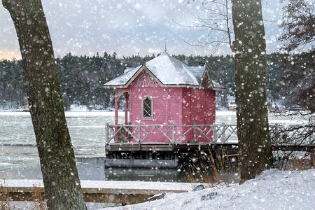 Snow rain beach beach cottage