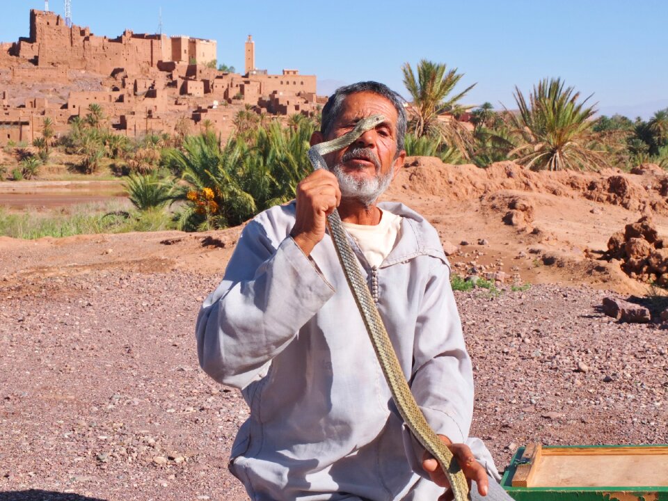 Puppeteer of snake travel village