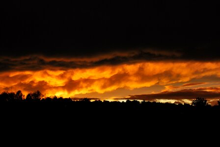 Sunset clouds orange photo