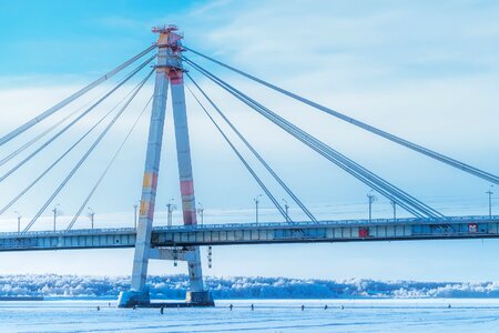 River frozen sky photo