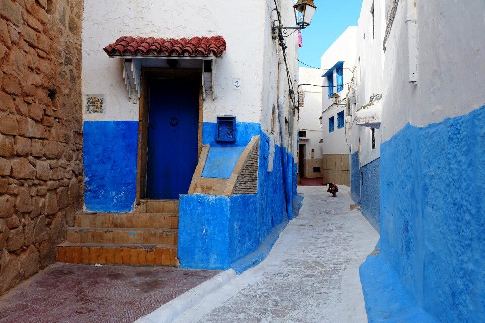 Blue the walls of the the old town