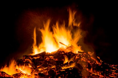 Flame burn wood photo