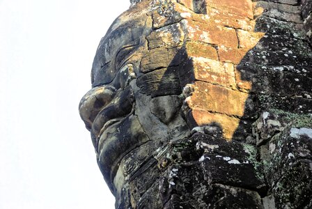Temple face statue