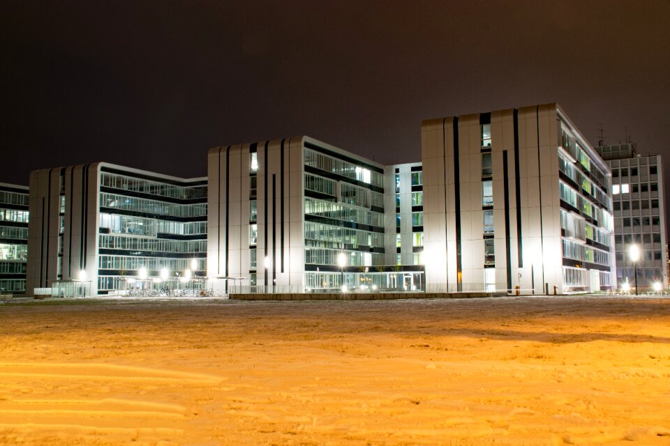 Telekom city night night photograph