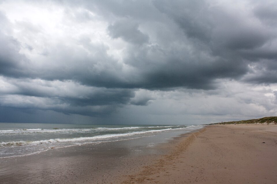 Sea dark clouds force of nature