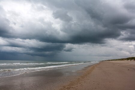 Sea dark clouds force of nature