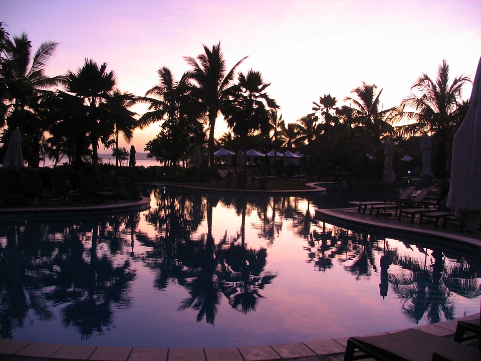 Dawn swimming pool
