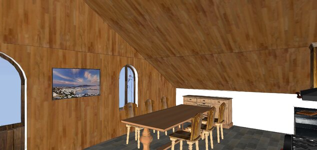 Kitchen wood living room