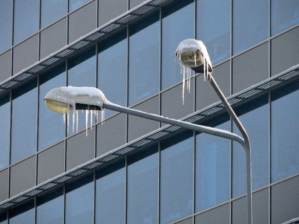 Snow city glass building