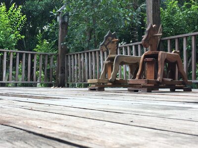 Wooden horse wooden terrace toys