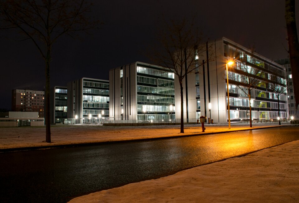 Telekom city night night photograph