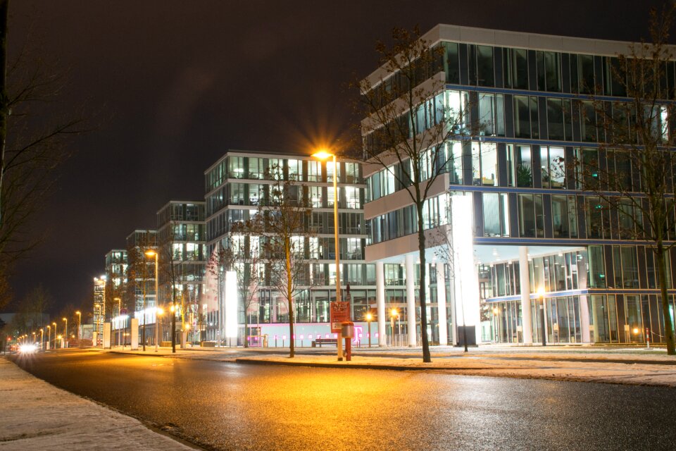 Telekom city night night photograph