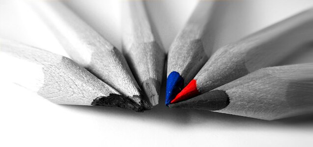 Colorful crayons pens