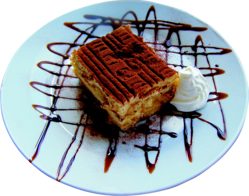 Food plate tiramisu