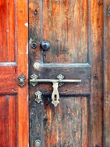 Closure old wooden door door hardware photo