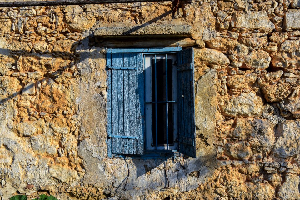 Blue wall aged