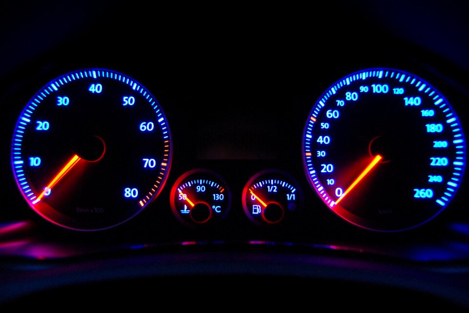 Speedometer tachometer dashboard