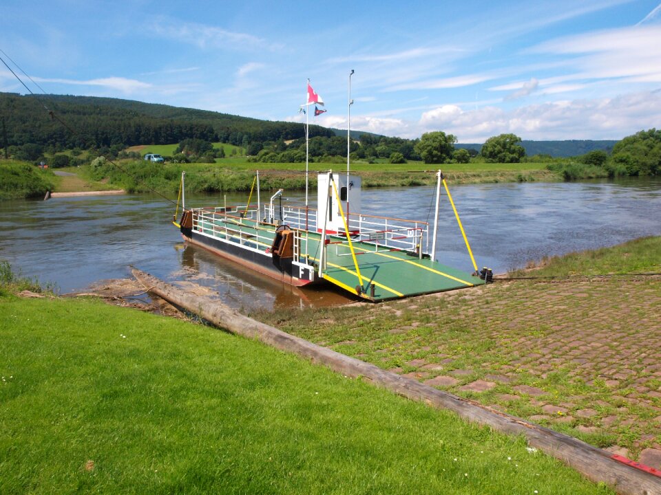 Cycle path greed rope ferry