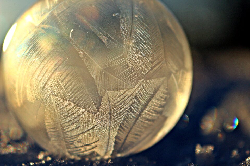 Soap bubble frost bubble winter