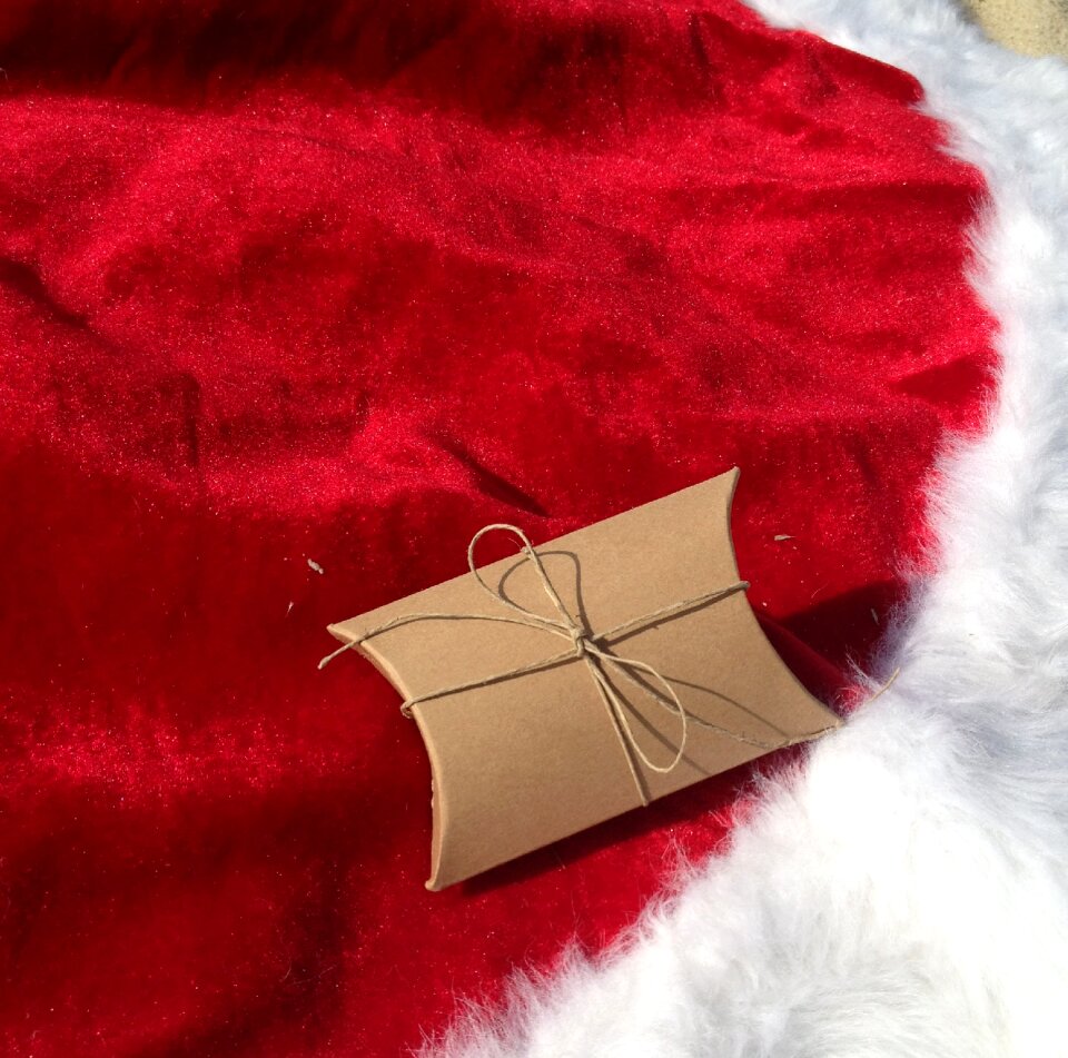 Red and white christmas presents