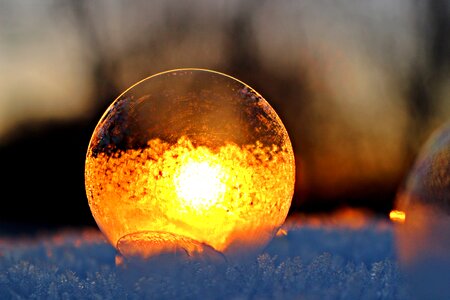 Frost bubble frost ball abendstimmung