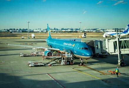 Aircraft blue sky haneda photo