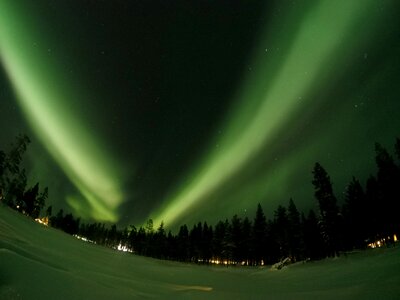 Finland arctic circle night sky photo
