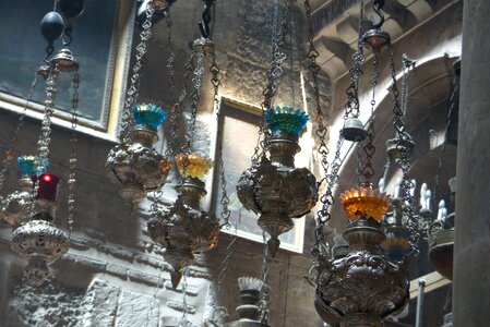 Lamps holy sepulchre church jerusalem