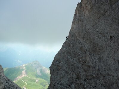 Dolomites mountain climber photo
