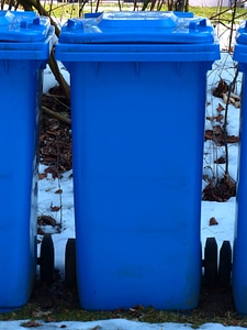 Blue ton of plastic plastic
