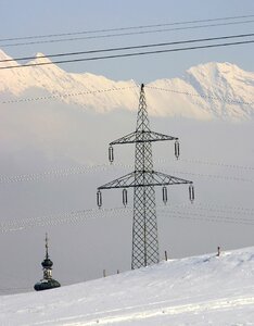 Energy winter power poles photo
